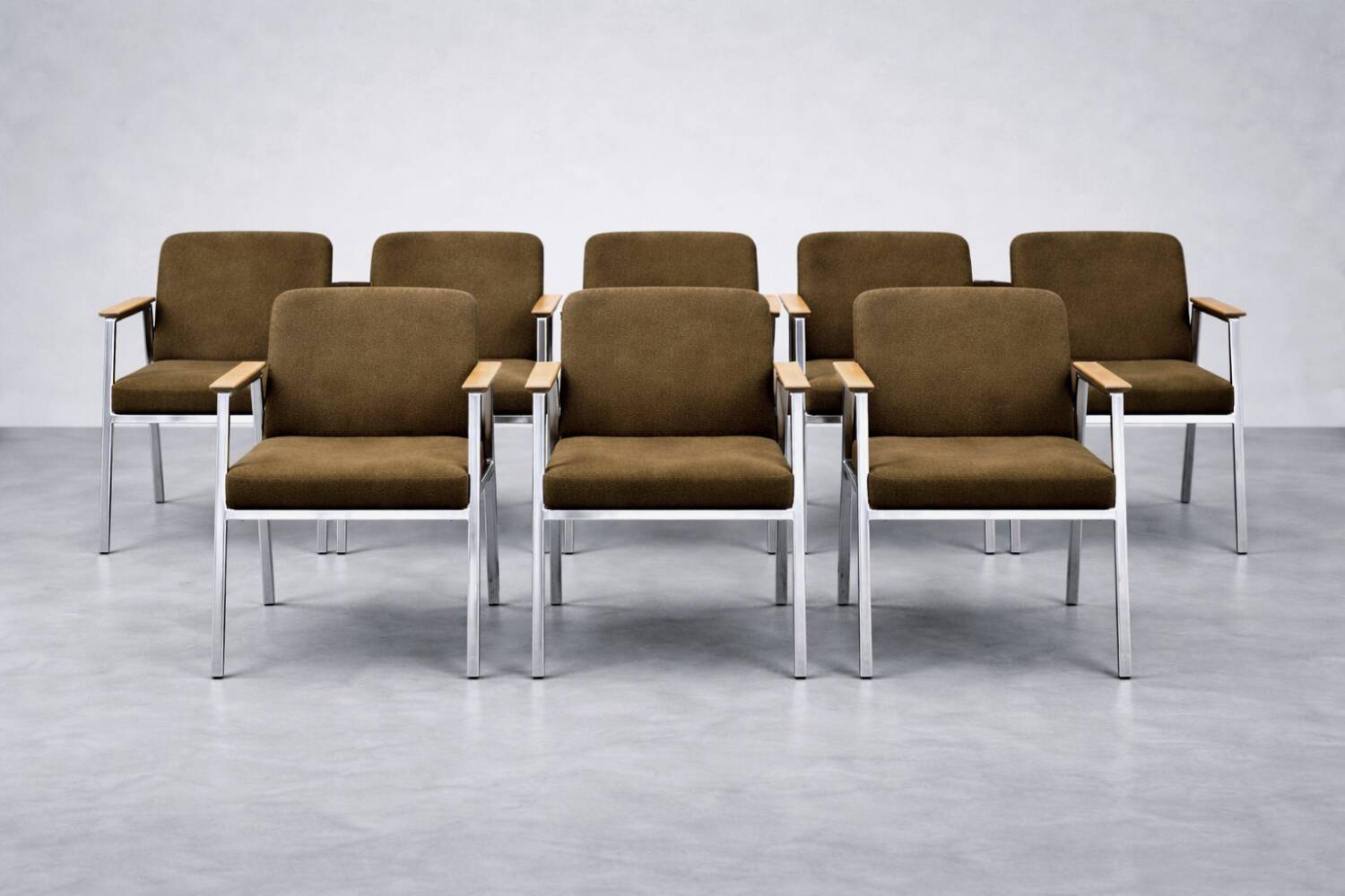 Vintage Mid-Century Modern German Brown Conference Chair from Drabert, 1970