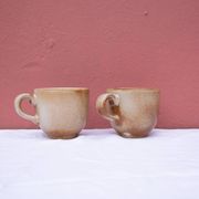 2 cups and their saucer, stoneware from France