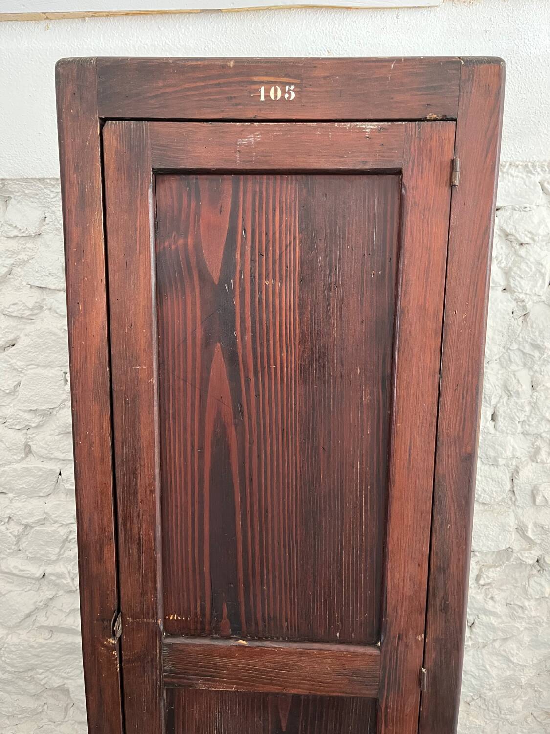 Old wooden school locker room