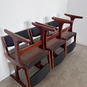 Set of 6 old Scandinavian chairs from the 60s, vintage teak
