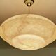 Art Deco Pendant Light, Marble Glass Amber Ivory, Alabaster Style, Vintage Chandelier