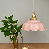 Vintage pendant lamp in pink opaline