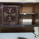 Vitrine meuble bar sur roulettes vintage