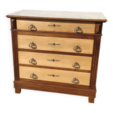 Grande commode ancienne, marbre blanc