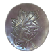 Silver tray with maple leaves in stainless steel.
