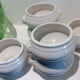 Set of 6 white ceramic lion-headed ceramic soup bowls