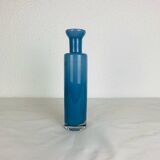 Vintage blue glass vase in Scandinavian style