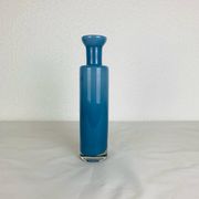 Vase verre bleu vintage style scandinave