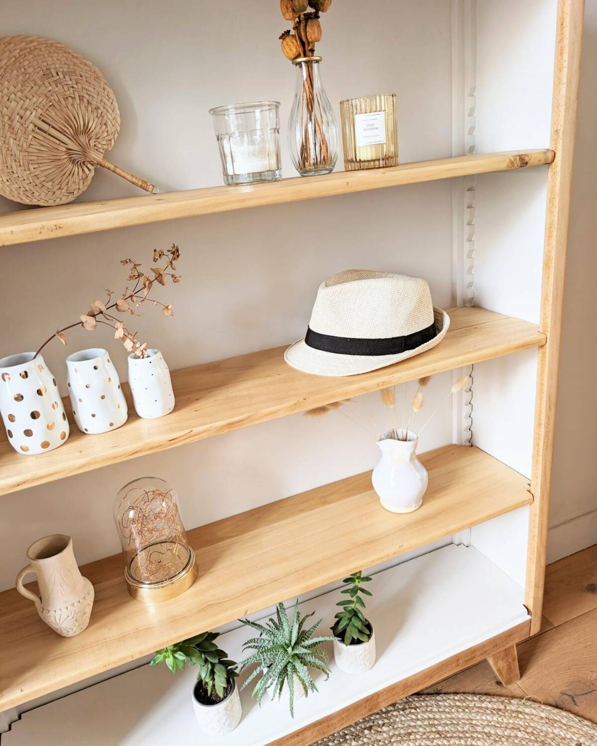 1950s compass foot bookcase shelf