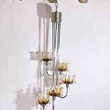 Chrome Murano Glass Chandelier