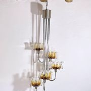 Chrome Murano Glass Chandelier