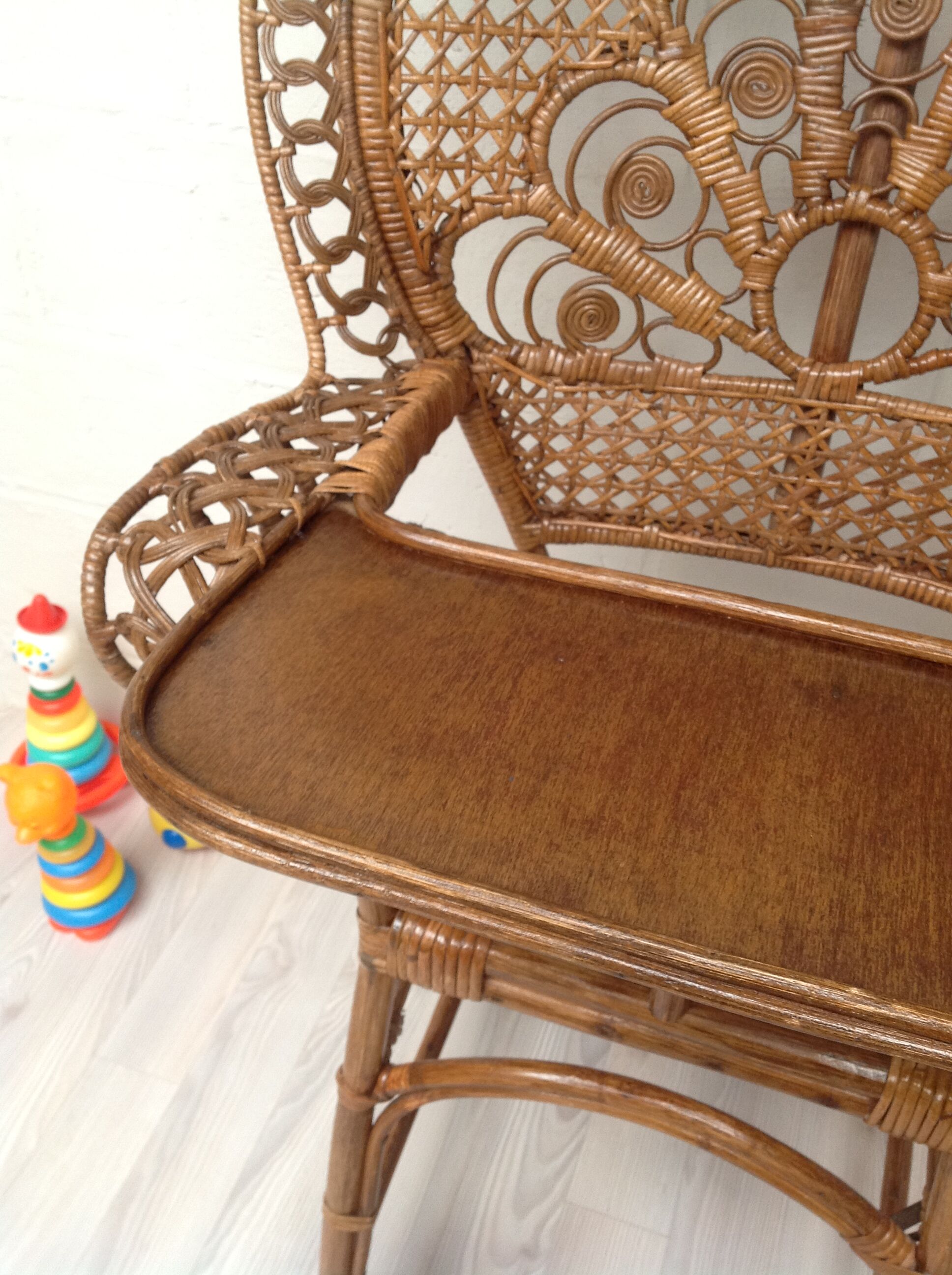 Chaise haute rotin Peacock