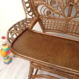 Peacock rattan high chair