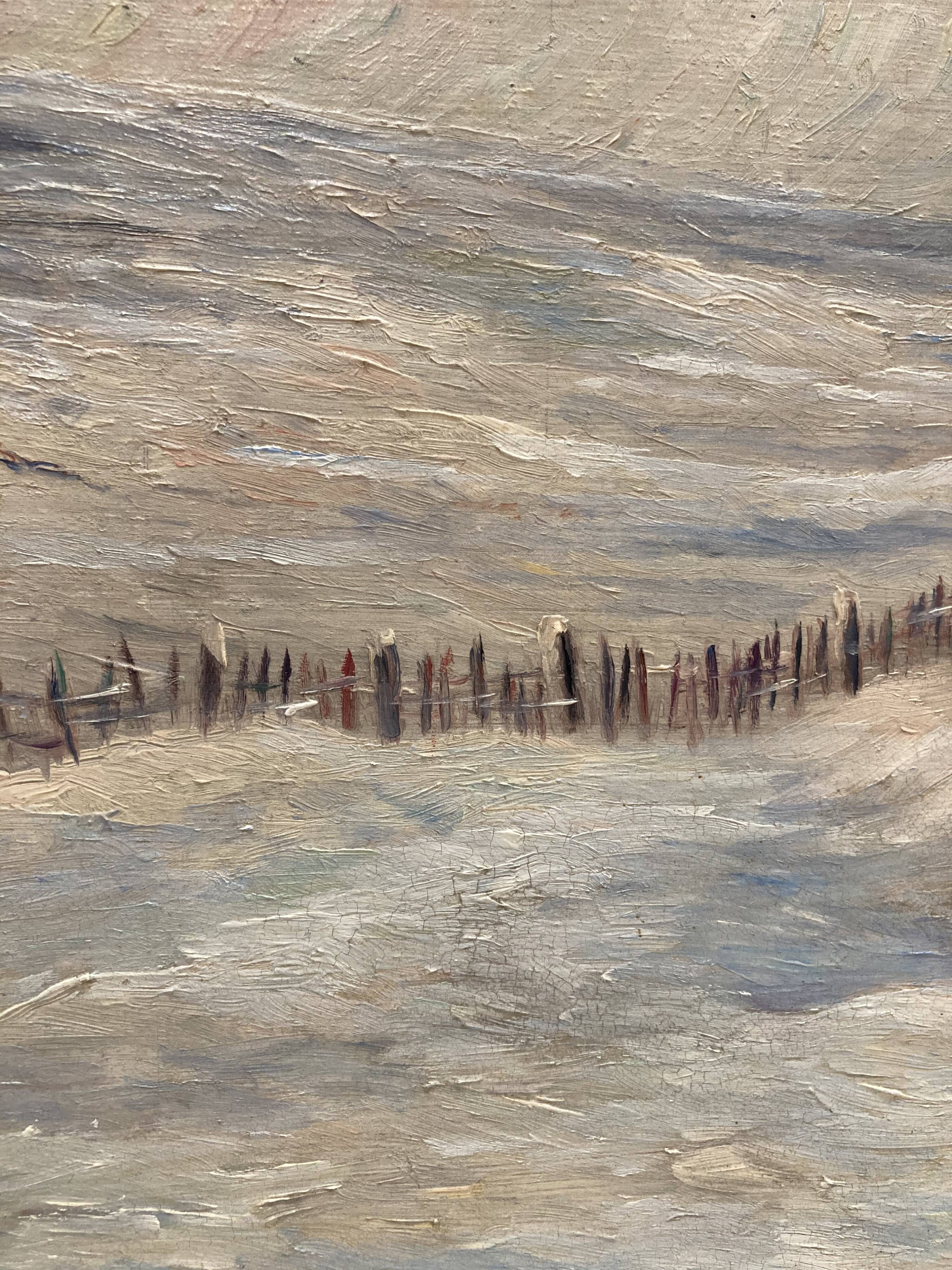 Peinture de paysage sous la neige