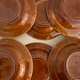 6 toulouse brown hollow plates made of St Amand earthenware