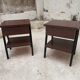 Pair bedside tables feet vintage compass