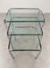 Nest tables in glass and vintage metal - 1970s