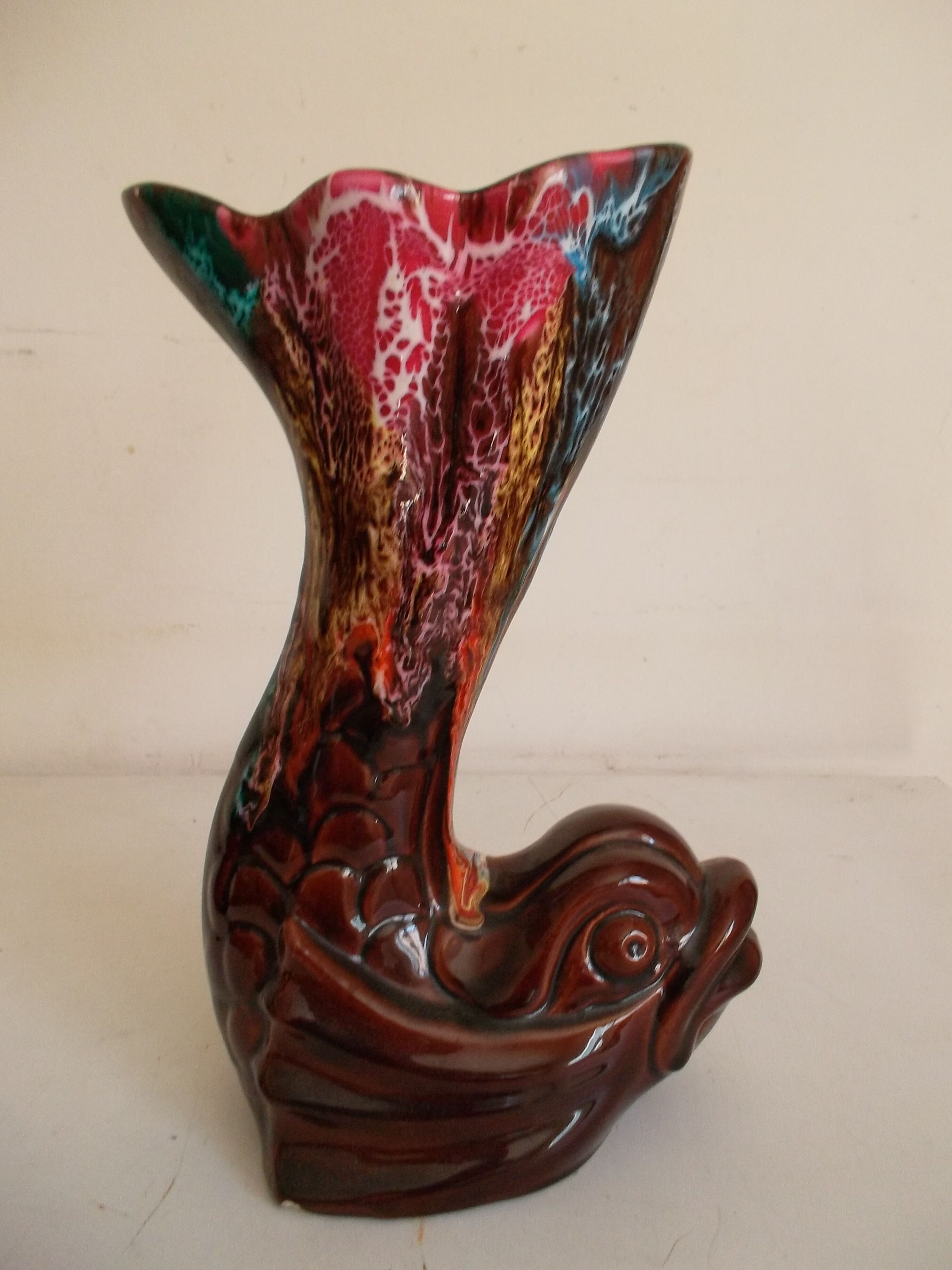 Earthenware fish vase