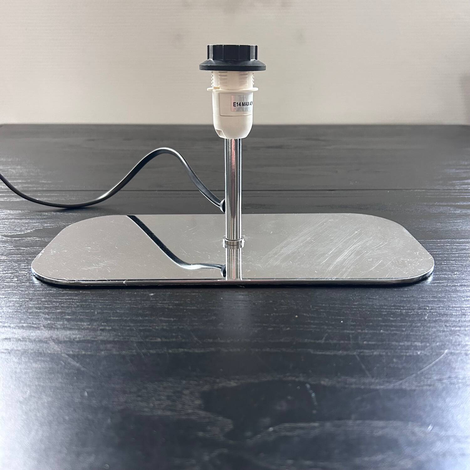 Silver stainless steel lamp base