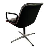 Brown leather office chair KNOLL Charles Pollock