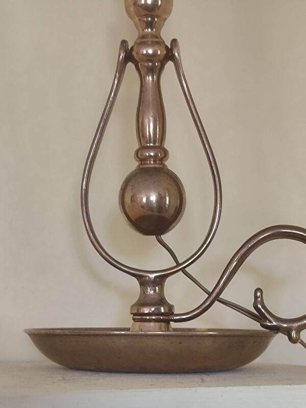 Lampe de marine en bronze et laiton - lampe à balancier bronze