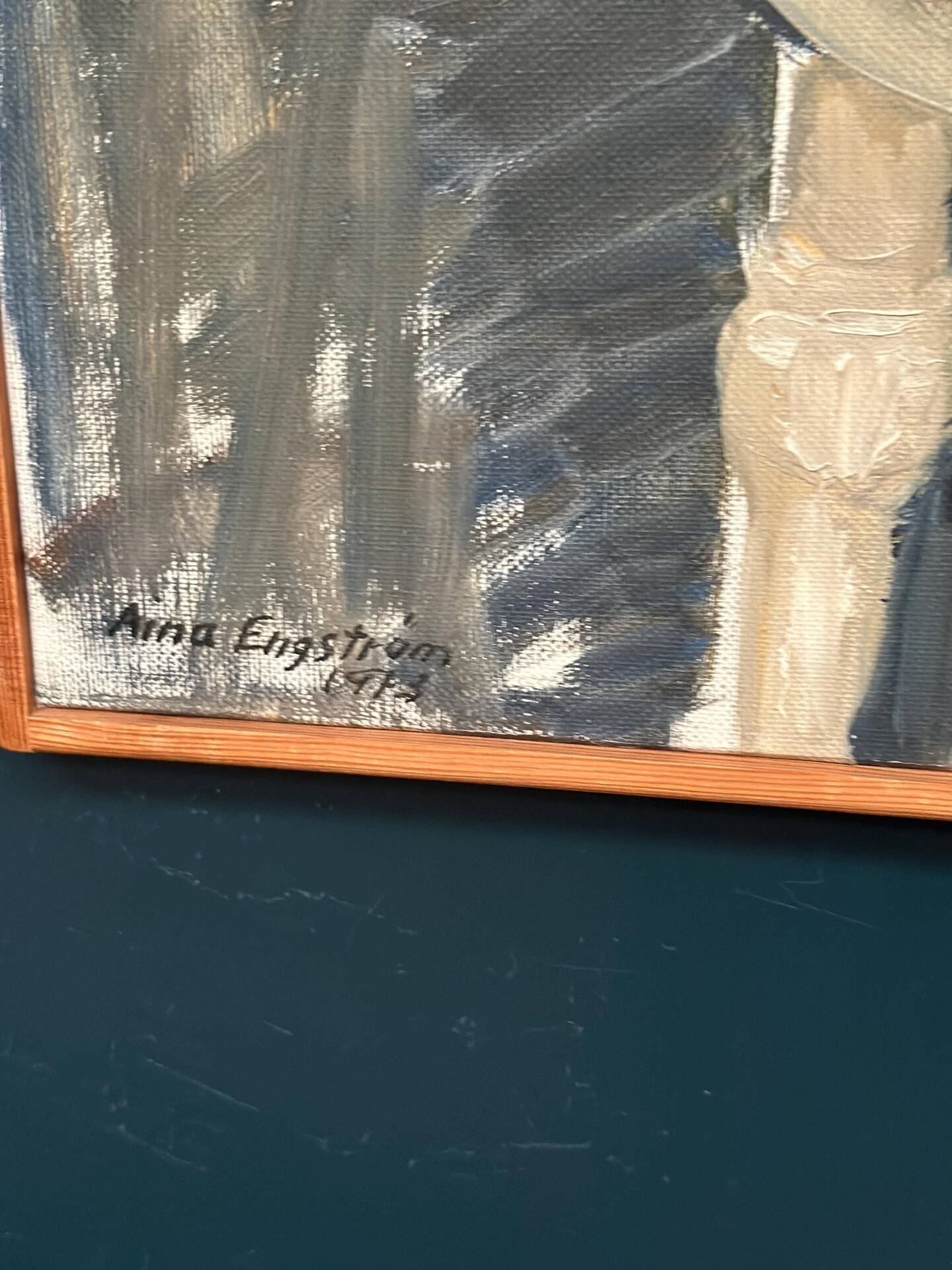 Huile sur toile originale suédoise – “Gloxinée” par Aina Engström