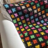 Multicoloured vintage crochet blanket