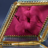 Jewelry box 1900 in beveled glass and brass