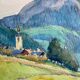 Painting "landscape of savoy" original watercolor by denise richier