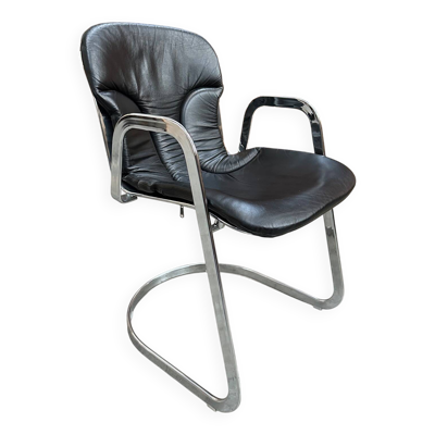 Fauteuil en cuir par Willy RIZZO pour CIDUE