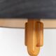 Temde Mid-Century Ceiling Light with dark charcoal silk shade and wooden center column