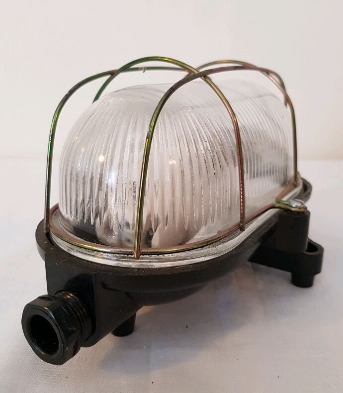 Industrial glass wall sconce