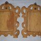 Pair of gilded wooden mirrors with cherub decoration 27x35cm