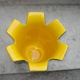 Saint-Clément black and yellow "petals" vase by b. létalle - 1950 vintage