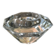 Glass table candle holder or crystal cast faceted diamond shape
