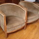 Paire de fauteuils tonneau