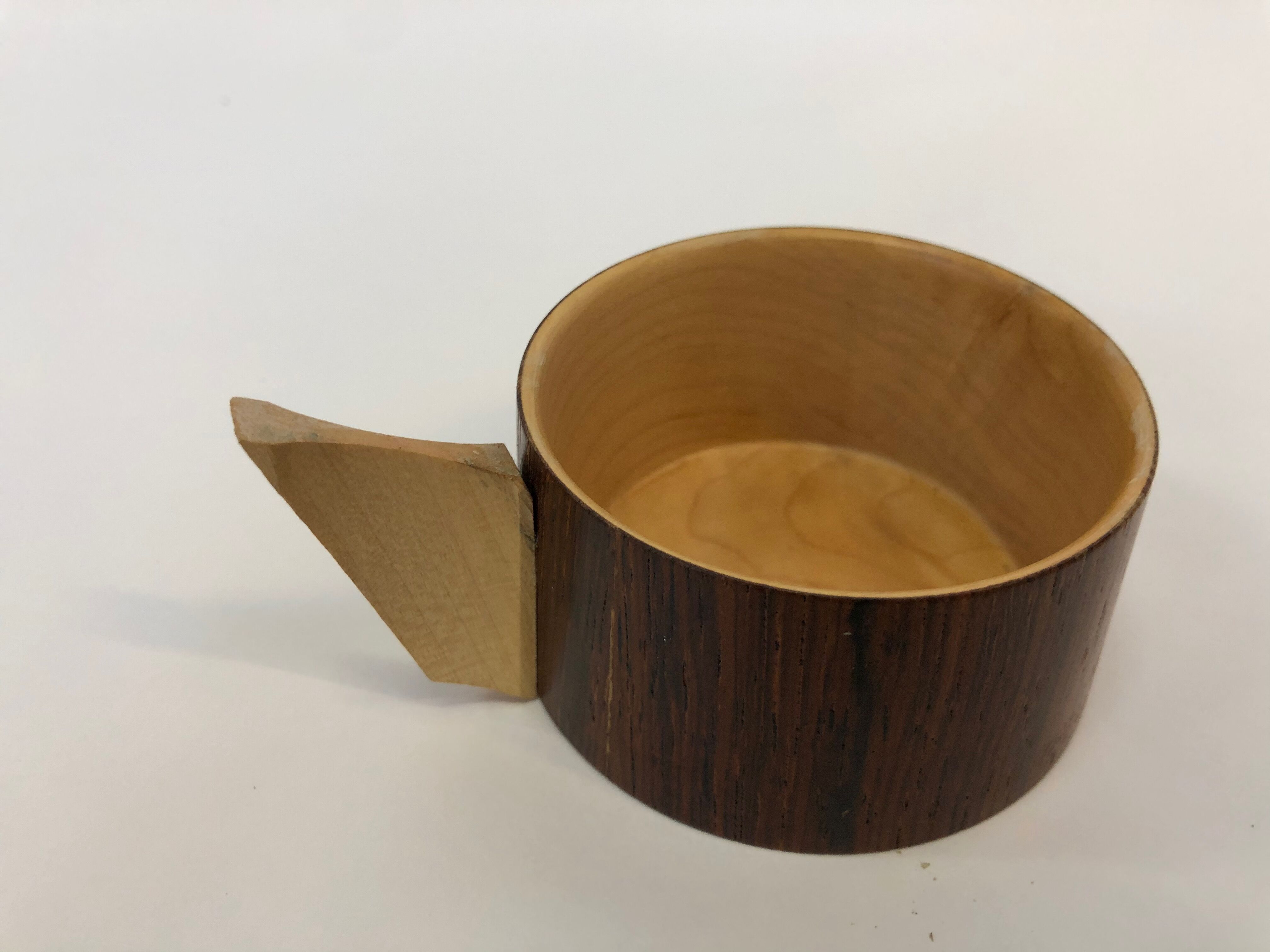 Vintage wooden cups and saucers in teak