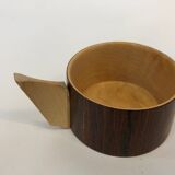Vintage wooden cups and saucers in teak