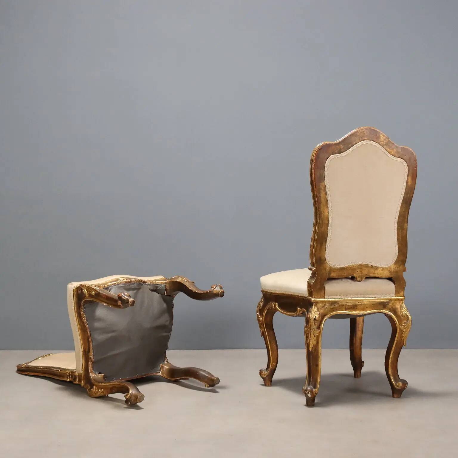 Eclectic antique carved wooden chairs, Italy, 19th century