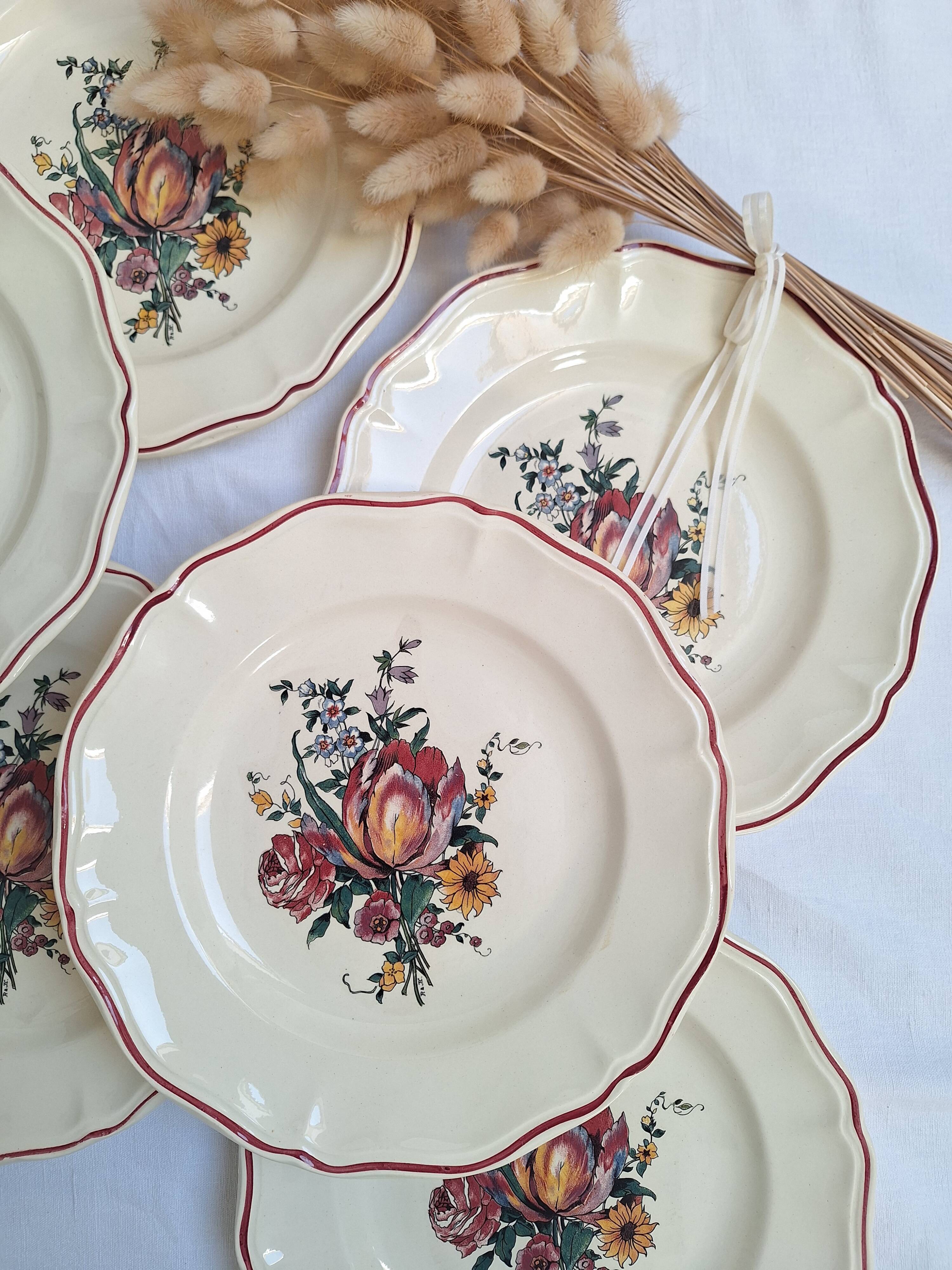 Assiettes plates Digoin Sarreguemines Modèle Lorraine