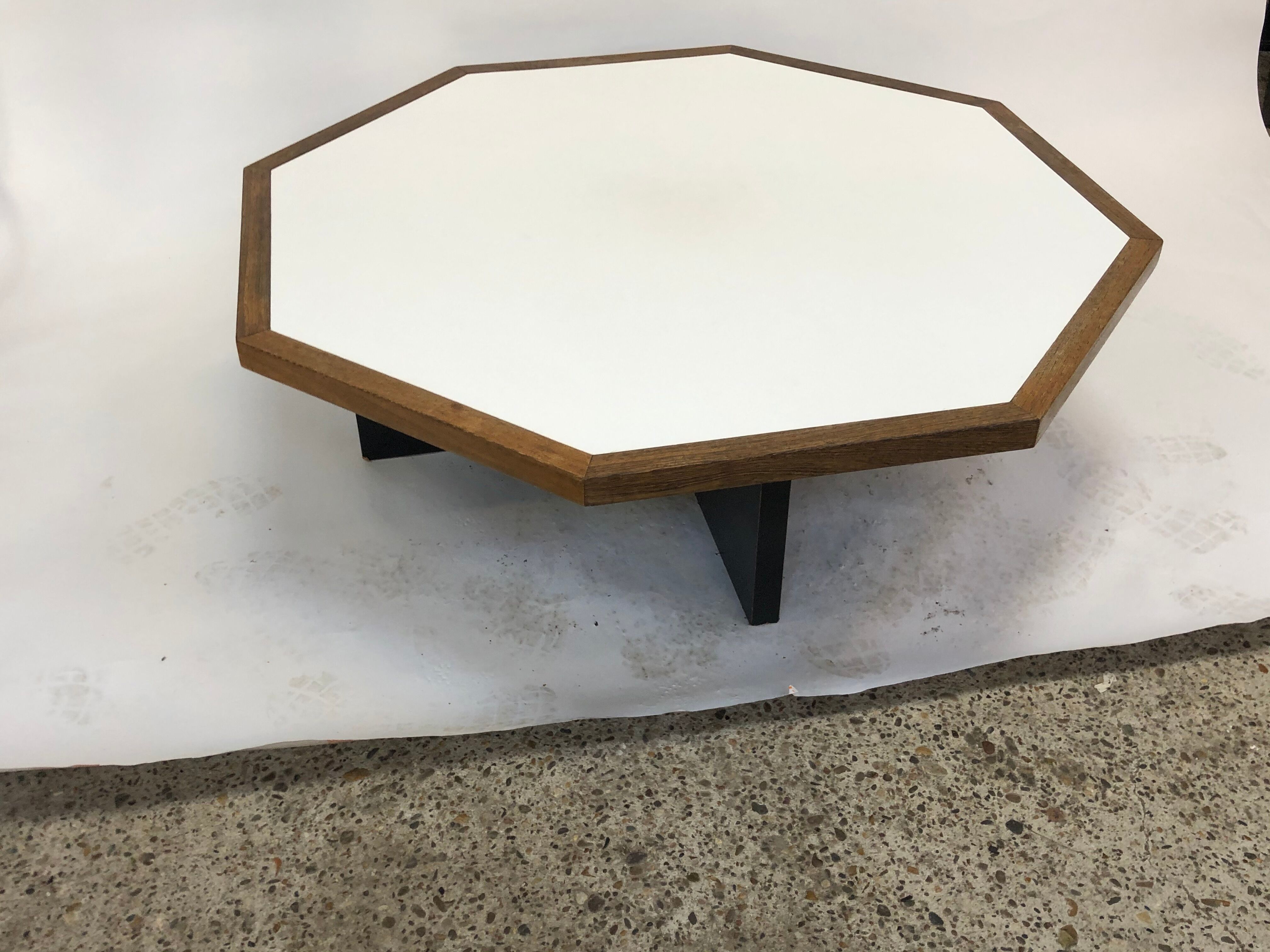 Vintage coffee table wenge hexagon 1960