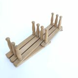 Coat rack accordion vintage light wood 10 hooks