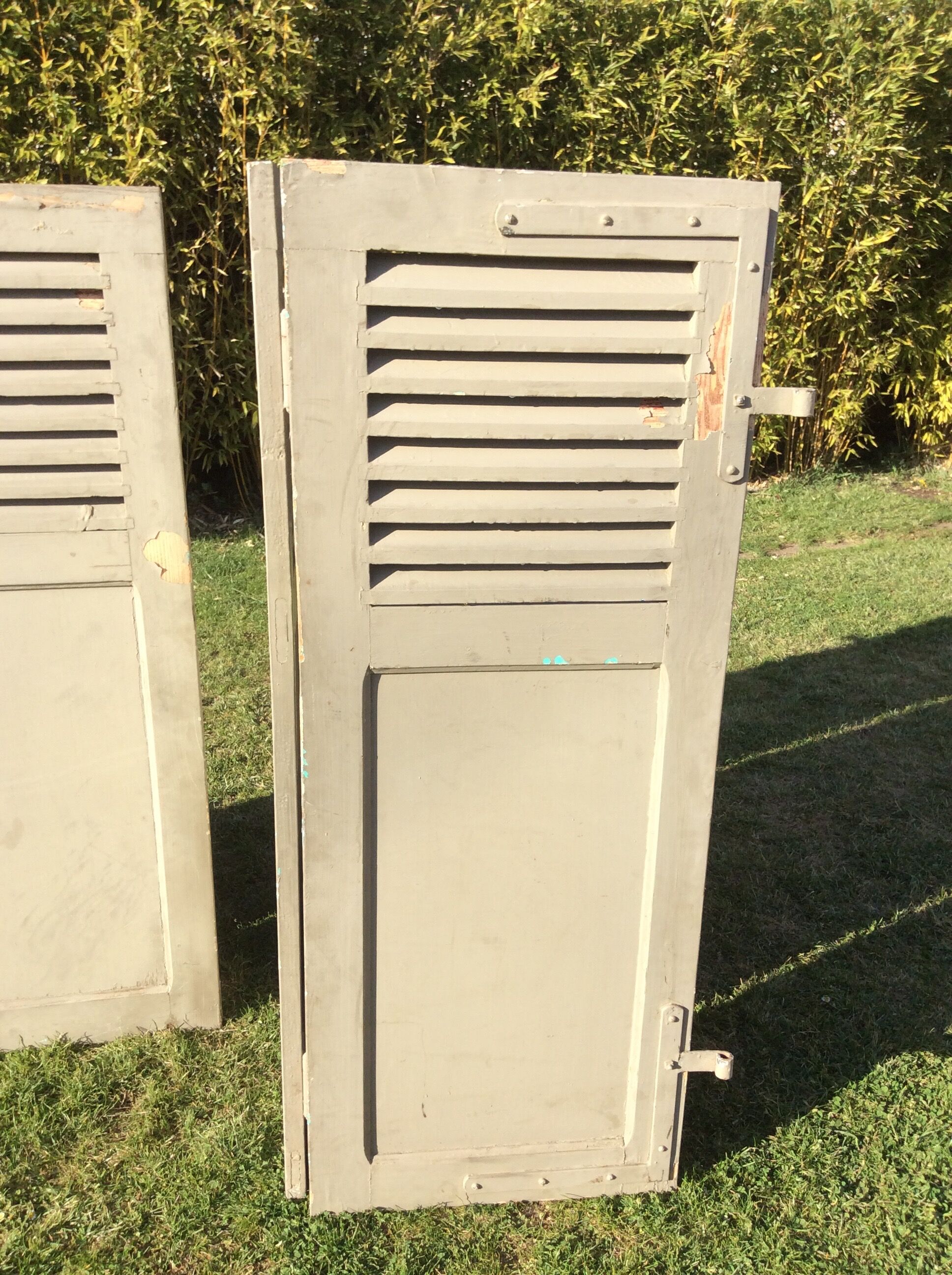 Pair of Persian shutters, old wood screen 2 fronts