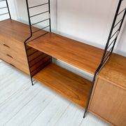 1960s vintage freestanding teak shelving system by WHB