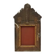 Ancien miroir à coussin repoussé facetté France