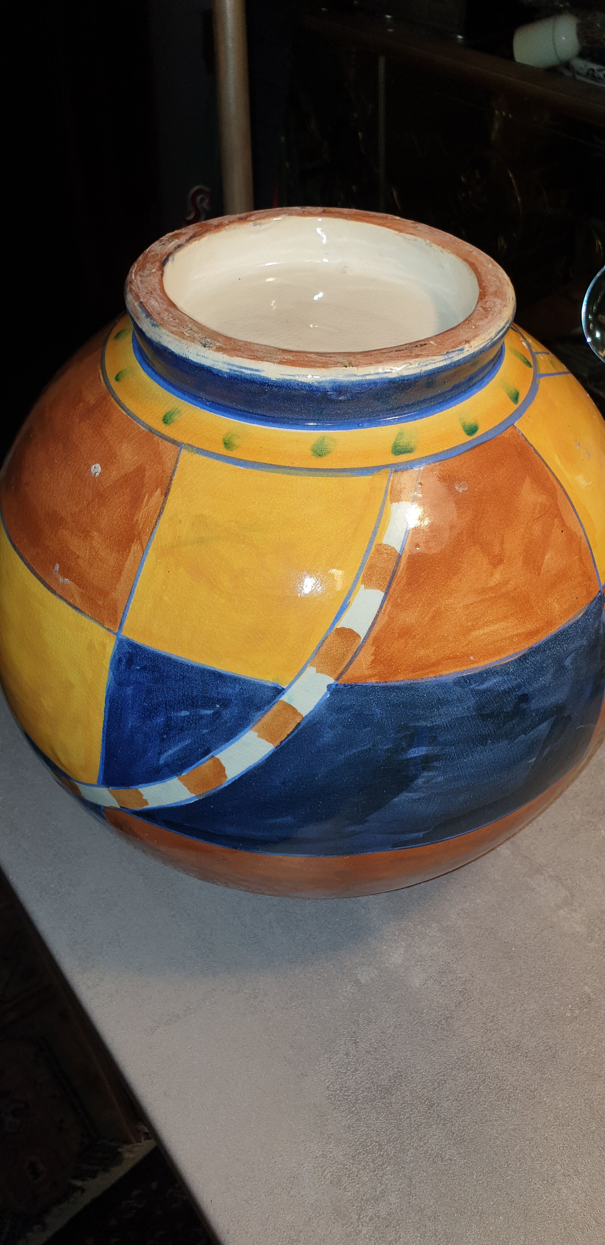 Large oriental ball vase