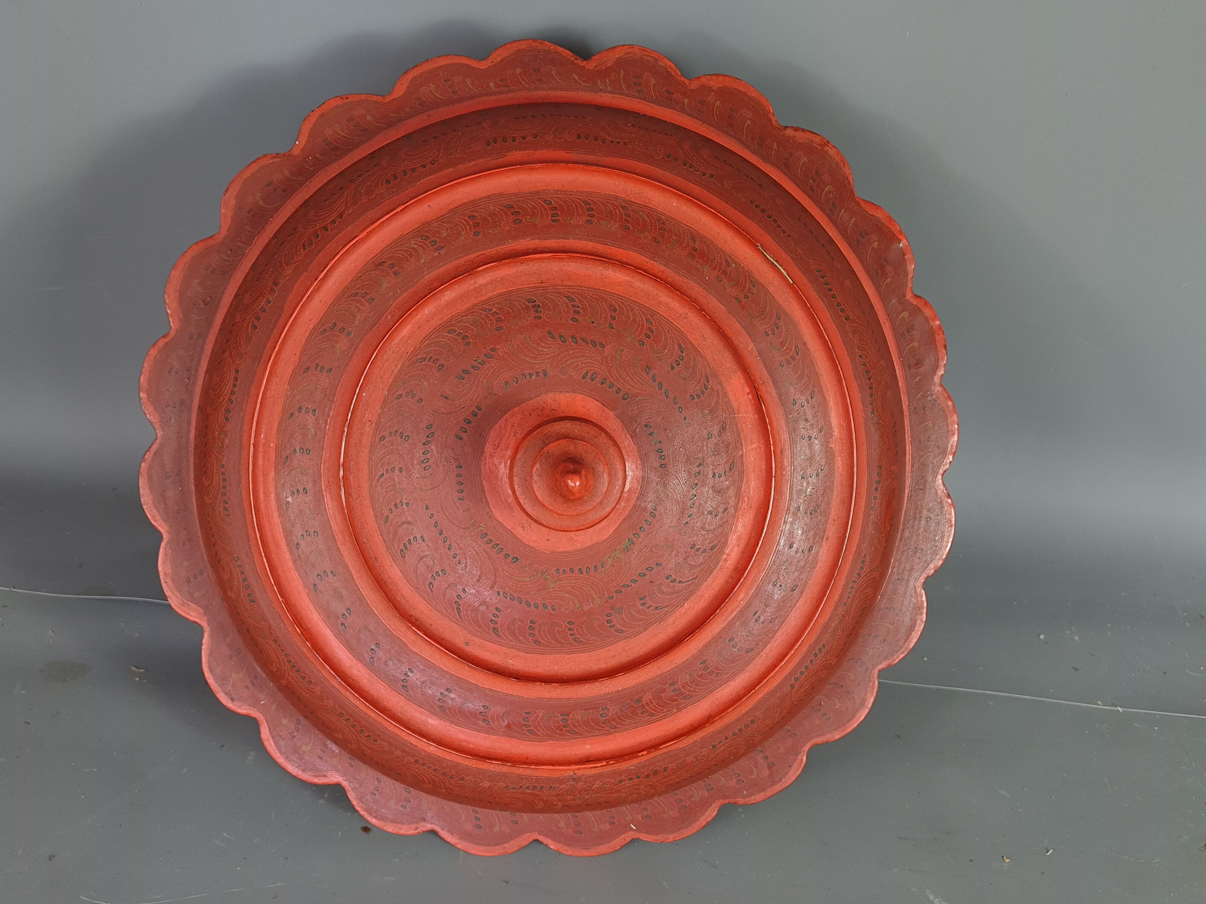 Old spice box or silent servant covered bamboo lacquered Burma.