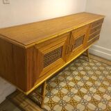 Sideboard in rattan and wicker