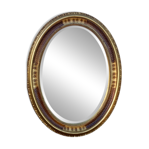 miroir ovale feuille