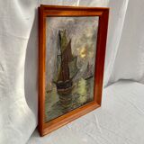 Old painting signed Oil On Canvas dimension: height -46,5cm- width -38,5cm-